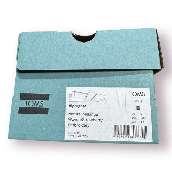 Toms Alpargata Espadrilles Loafers with Strawberry Embroidered Women’s Size 8 - Picture 5 of 8